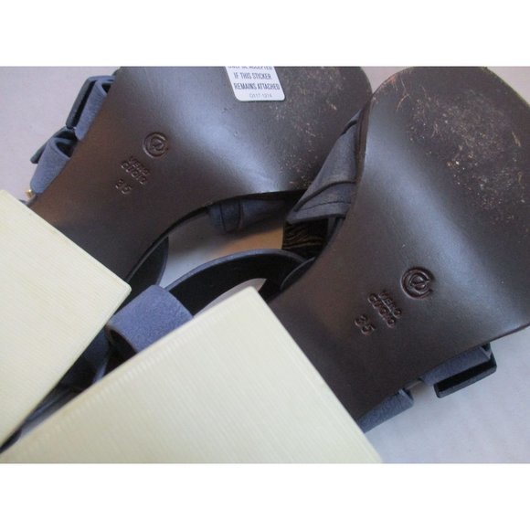 **3.1 Phillip Lim Slate Blue Suede and White Leather Strappy Block Heel Sandals - Picture 8 of 8